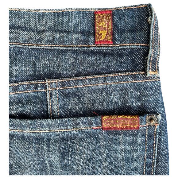 7 For All Mankind Button-Front Denim Skirt Size 28 Mid-Length - Picture 4 of 9